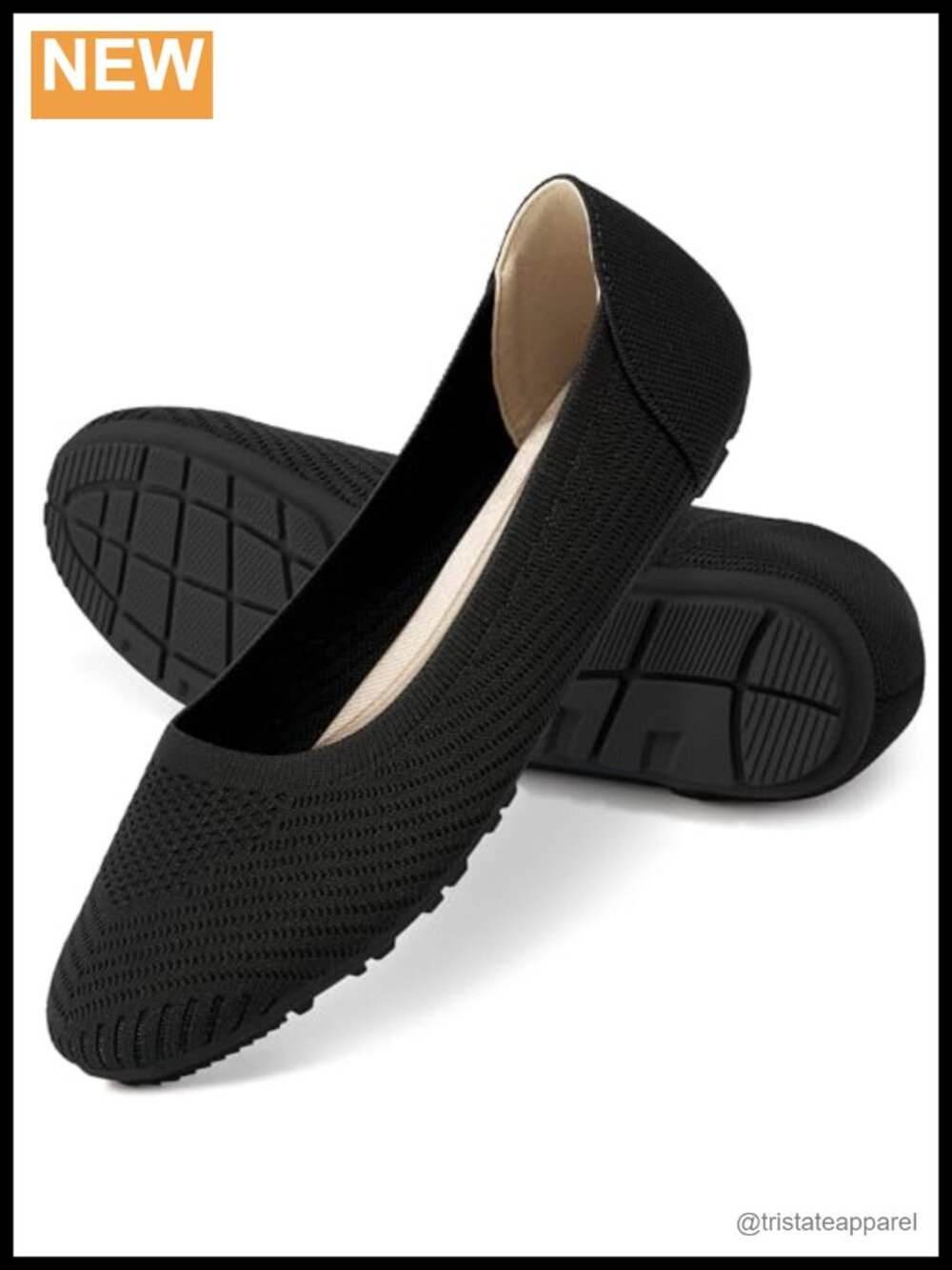 Women's Comfortable Knit Flats Lightweight Anti-Slip Walking Shoes